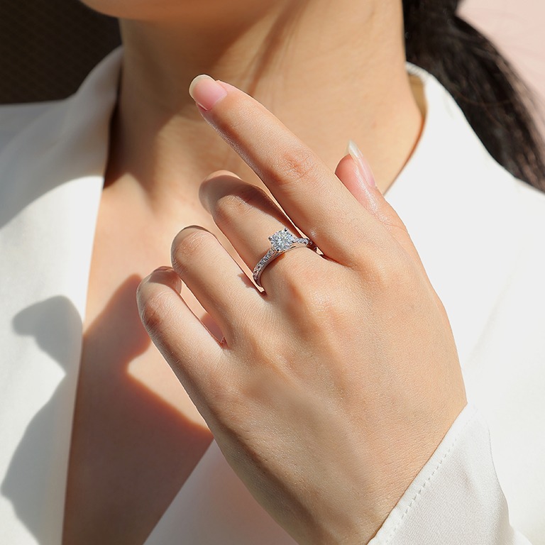 S925 Silver Lab Diamond Custom Ring Flash Iced Out vvs Moissanite Ring - Image 6