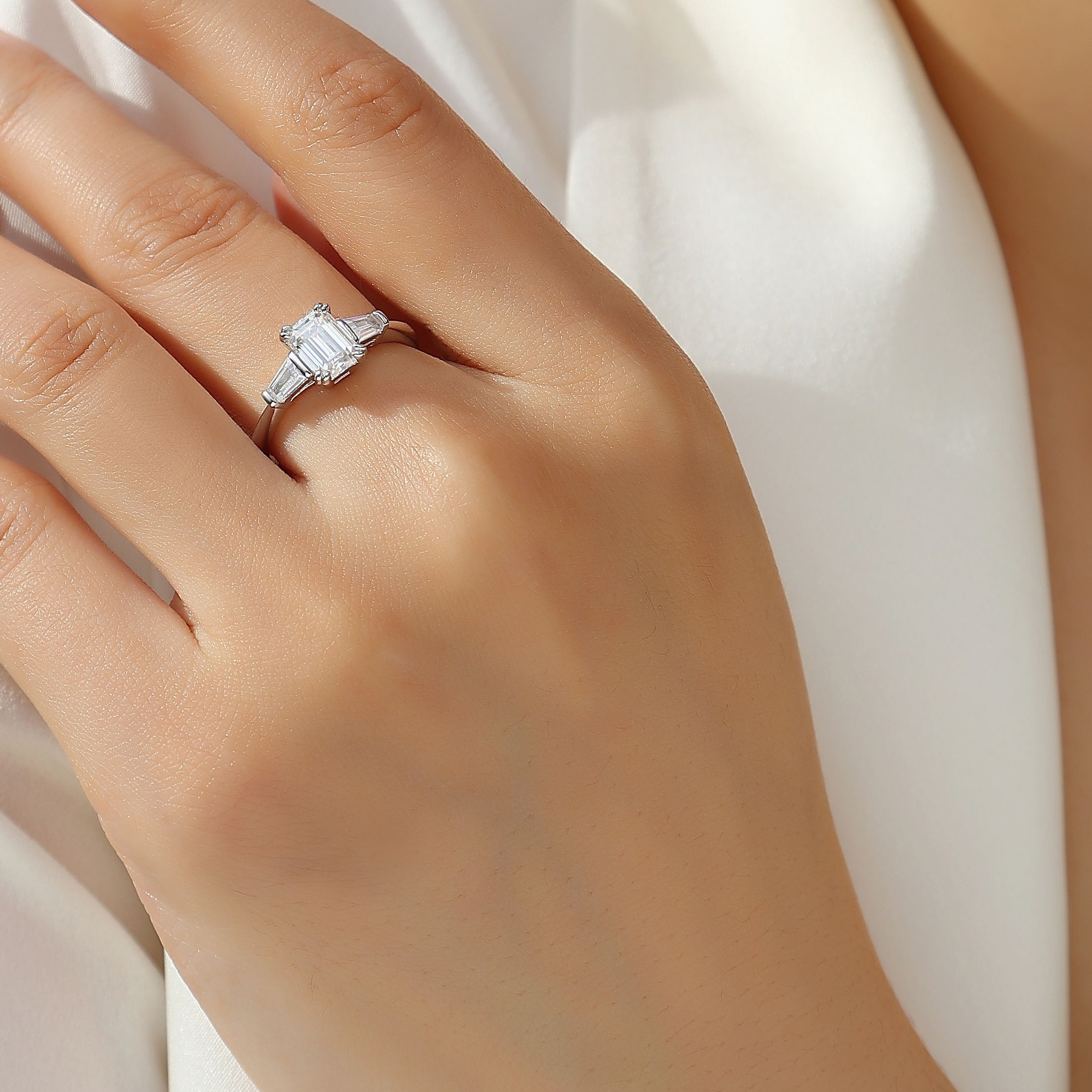 S925 moissanite ring wedding rings for women radiant moissanite diamond ring - Image 5