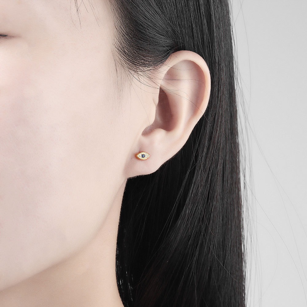 S925 Sterling Silver Stud Earrings Devil's Eye Earrings - Image 5