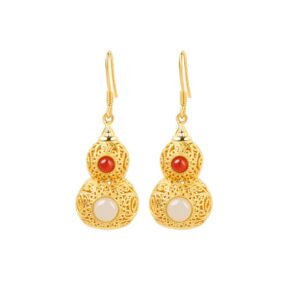 S925 sterling silver stud earrings gourd earrings