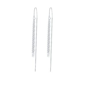 S925 sterling silver stud earrings tassel earrings