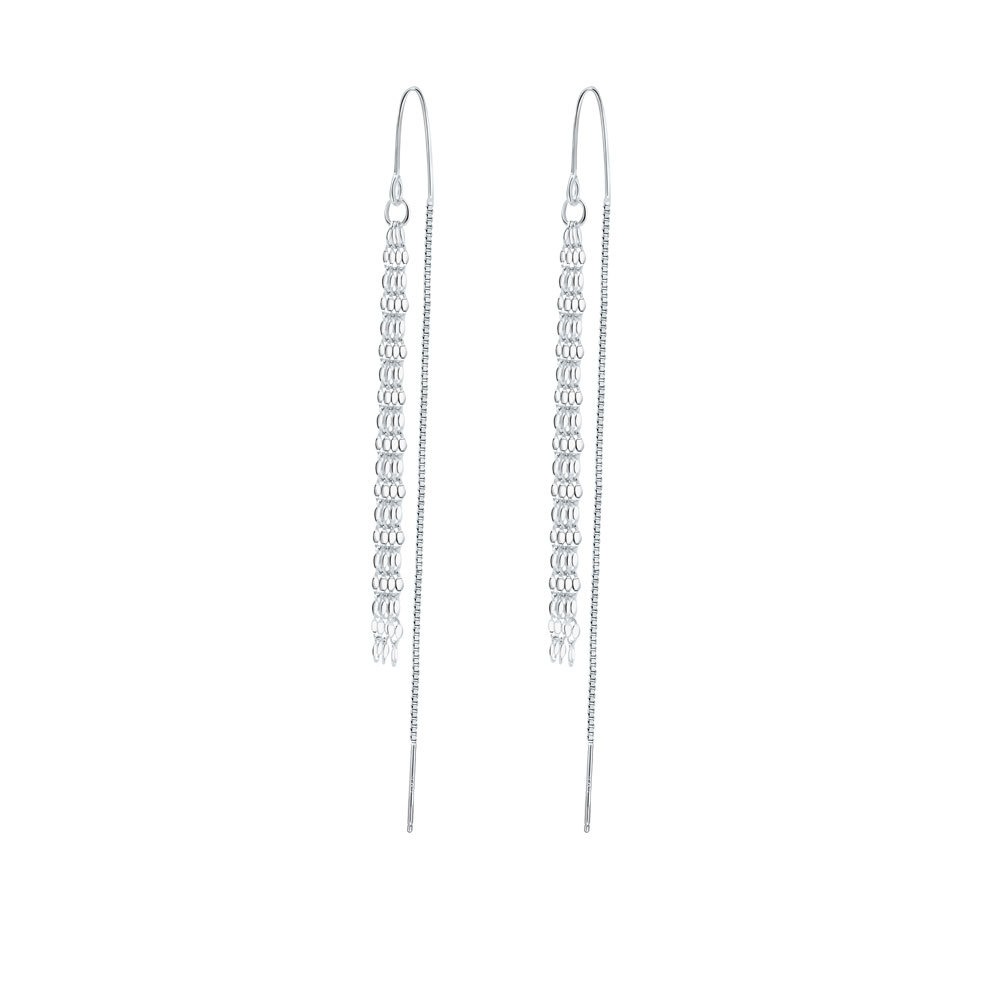 S925 sterling silver stud earrings tassel earrings