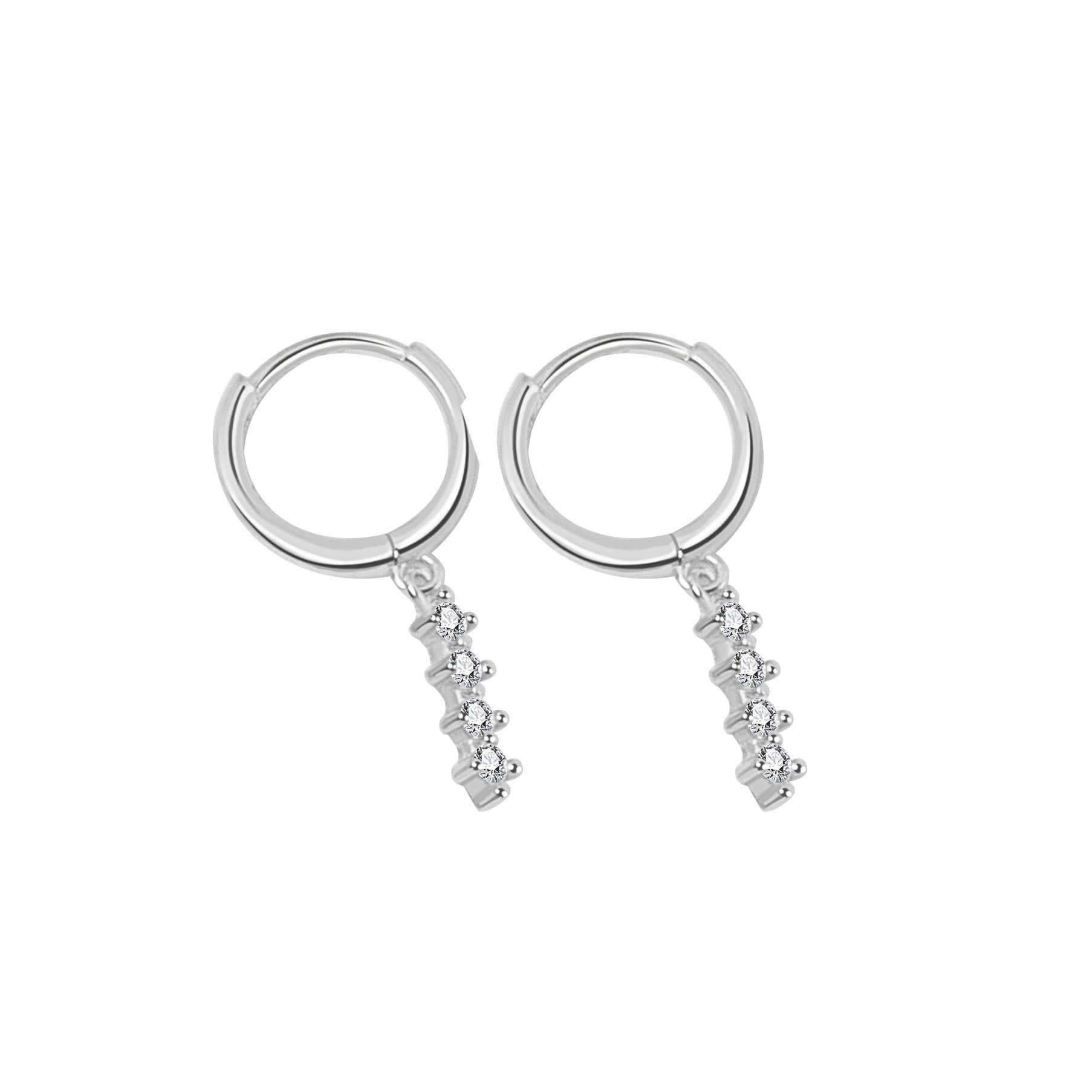 S925 sterling silver stud earrings round - Image 2