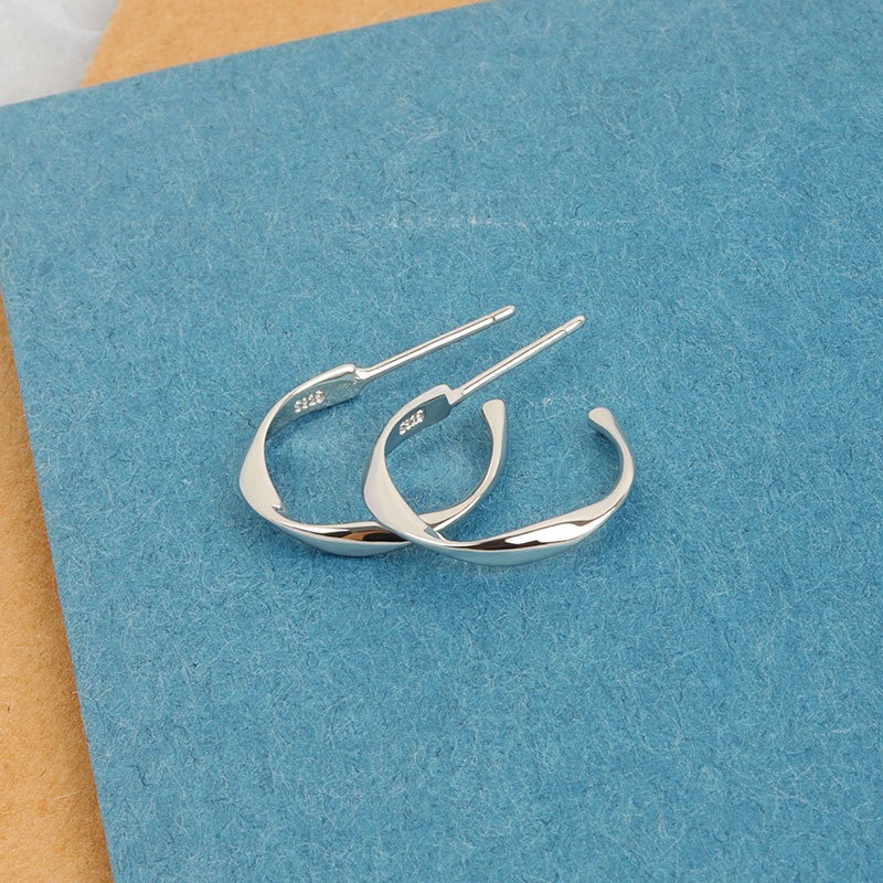 S925 Sterling Silver Stud Earrings Round Earrings - Image 3