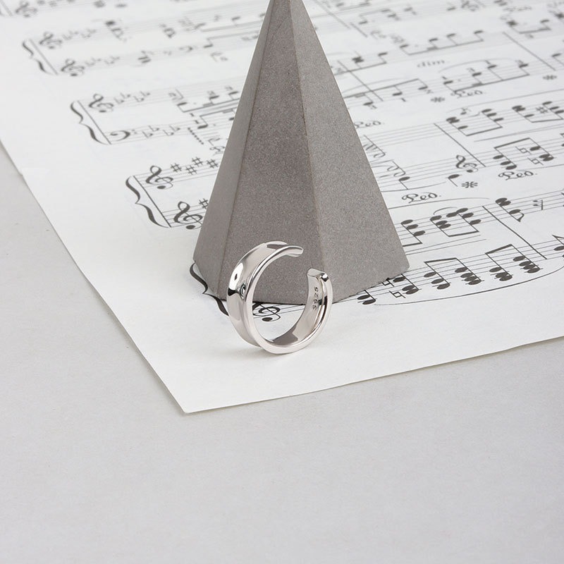 S925 sterling silver stud earrings irregular ear clips - Image 3