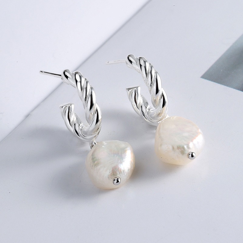 S925 sterling silver stud earrings and pearl earrings - Image 2