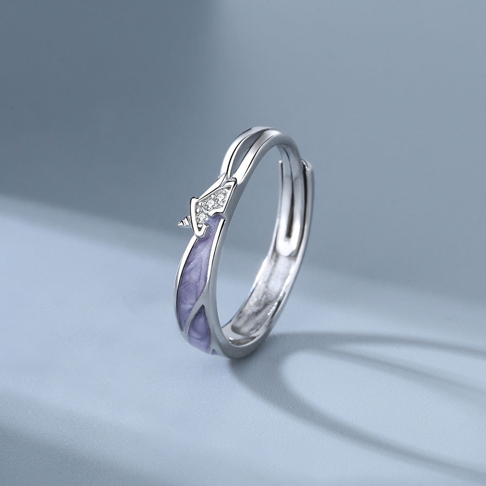 S925 sterling silver ring opening adjustable unicorn couple ring - Image 3