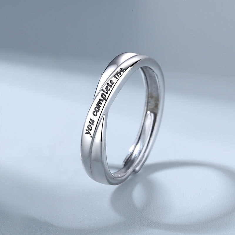 S925 sterling silver ring opening adjustable couple ring - Image 2