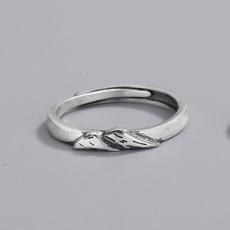 S925 sterling silver ring opening adjustable vintage plain ring couple ring - Image 3