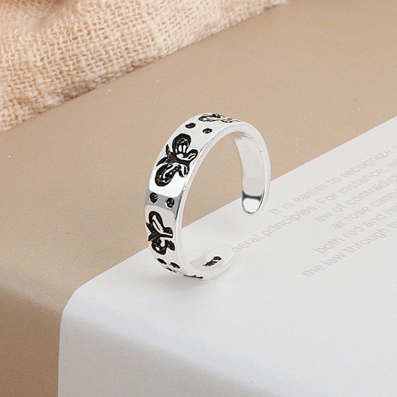 S925 Sterling Silver Ring Opening Adjustable Butterfly Ring for Women - Image 2