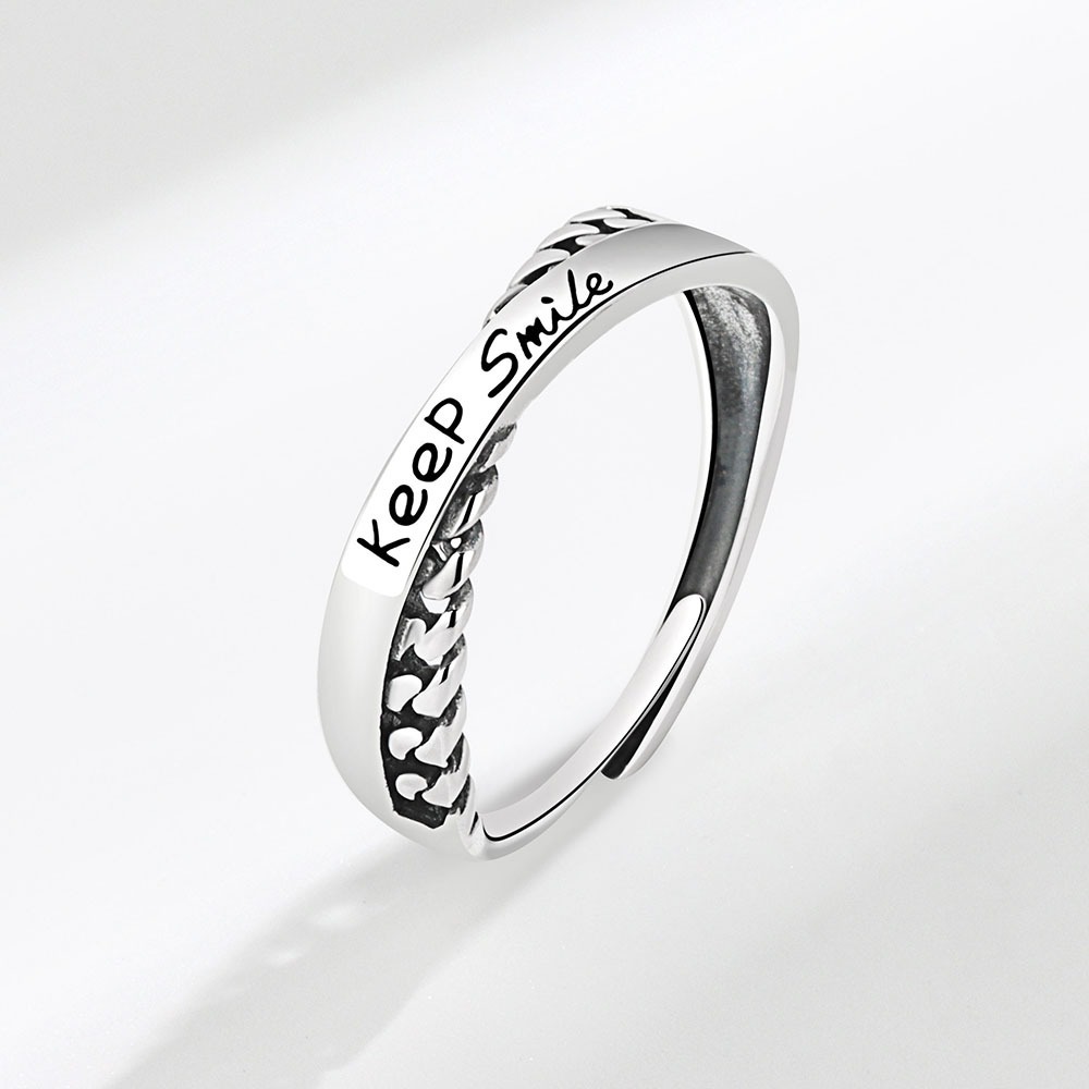 S925 sterling silver ring opening adjustable women's ring - Image 2