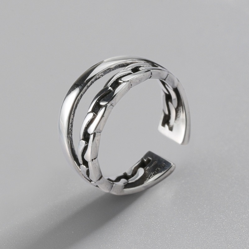 S925 sterling silver ring opening adjustable women's ring - Image 2