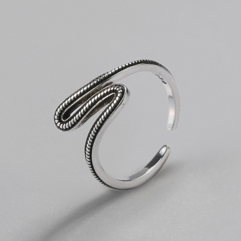 S925 Sterling Silver Ring Opening Adjustable Snake Lady Ring - Image 2