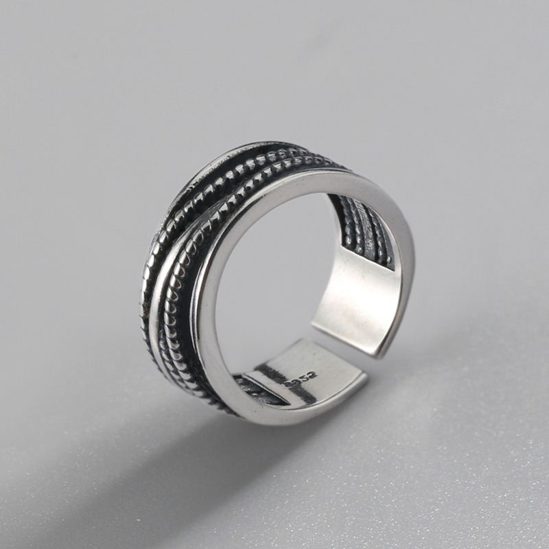 S925 sterling silver ring opening adjustable wrap twist women's ring - Image 2