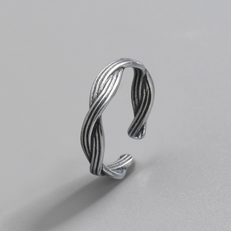 S925 sterling silver ring opening adjustable women's ring - Image 2