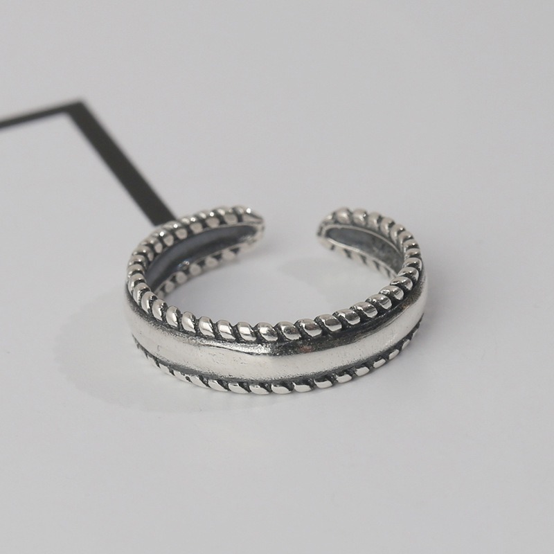 S925 sterling silver ring opening adjustable twist ring for women - Image 3