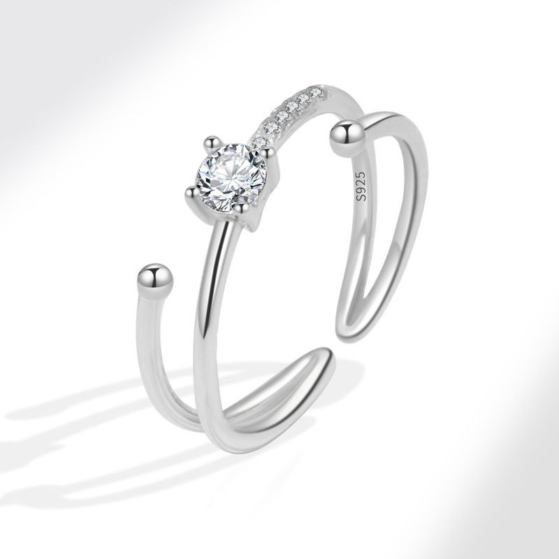 S925 sterling silver ring opening adjustable women's ring - Image 2