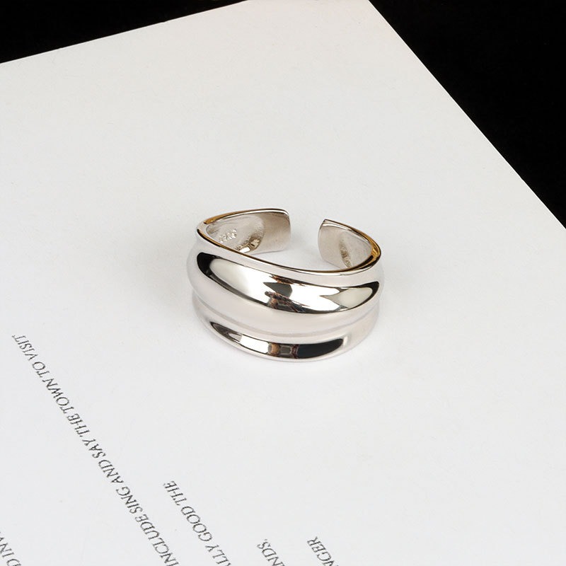 S925 sterling silver ring opening adjustable women's ring - Image 3