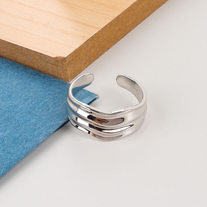 S925 sterling silver ring opening adjustable women's ring - Image 3