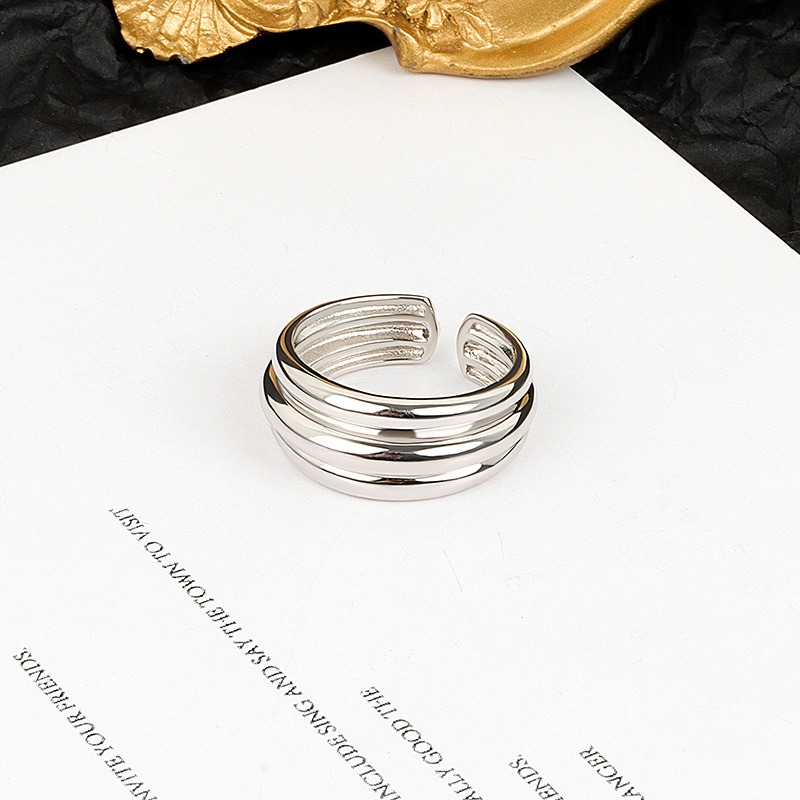S925 sterling silver ring opening adjustable women's ring - Image 3