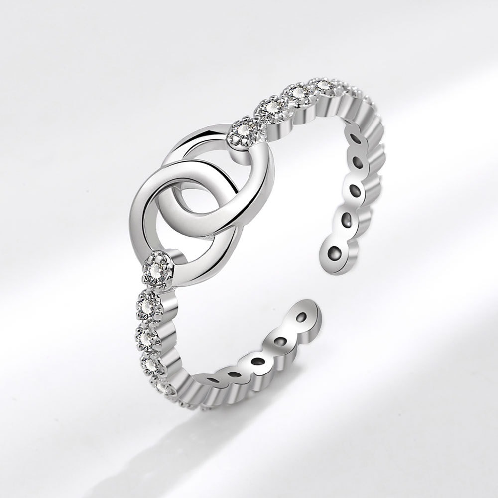 S925 sterling silver ring opening adjustable women's ring - Image 2