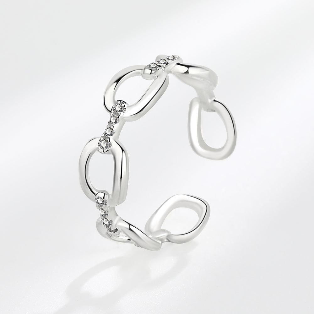 S925 sterling silver ring opening adjustable women's ring - Image 2