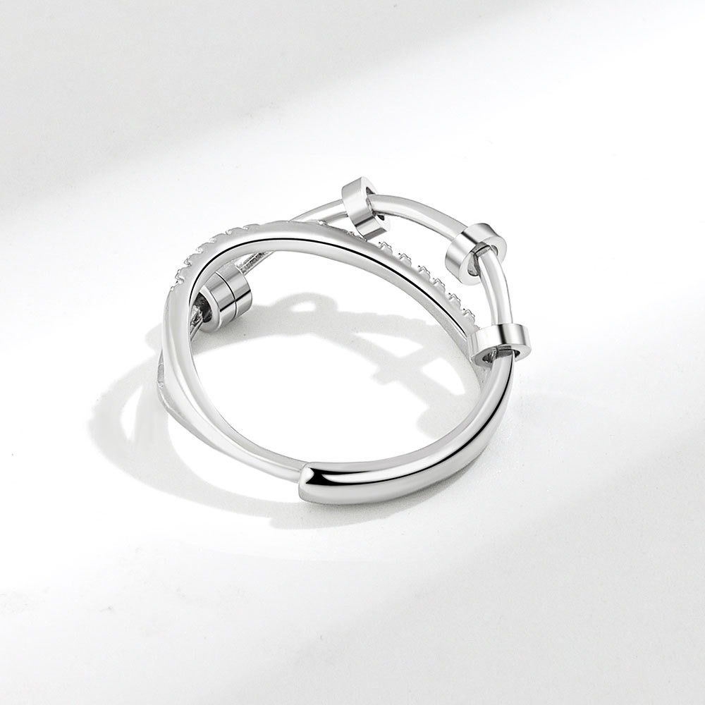 S925 sterling silver ring opening adjustable women's ring - Image 3