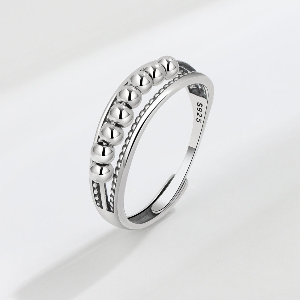 S925 sterling silver ring opening adjustable women's ring - Image 2