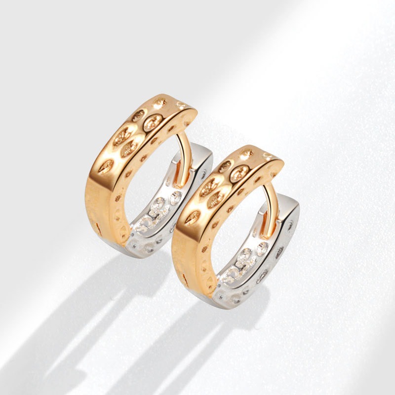 S925 sterling silver stud earrings U-shaped contrast pattern earrings - Image 2