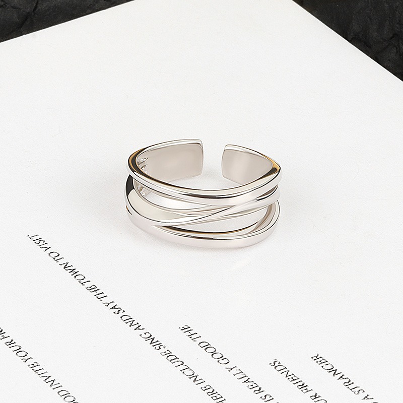 S925 sterling silver ring opening adjustable women's ring - Image 3