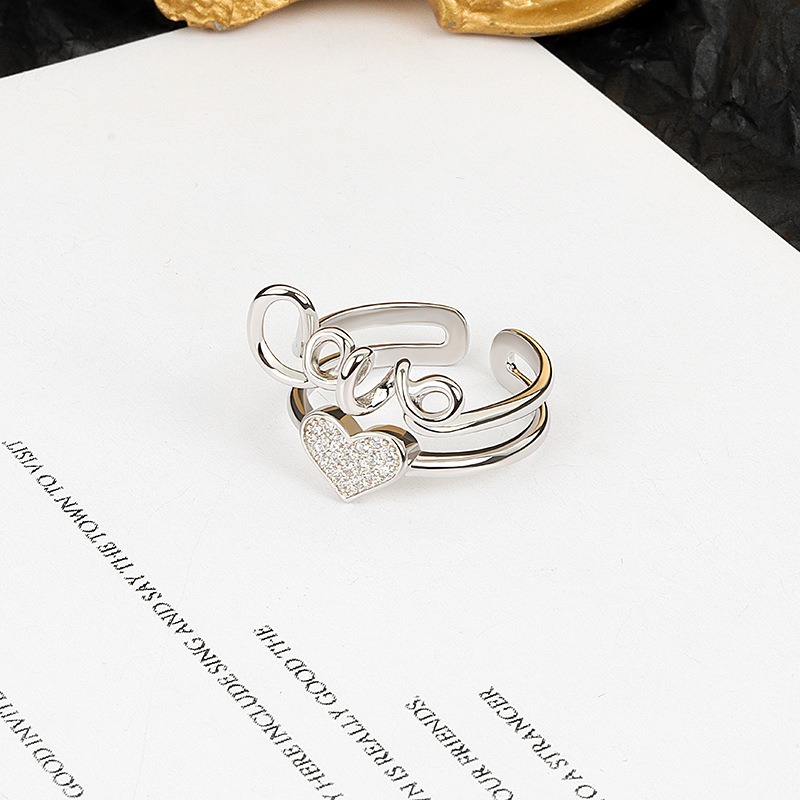 S925 sterling silver ring opening adjustable women's ring - Image 3