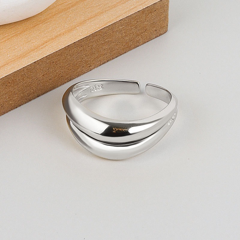 S925 sterling silver ring opening adjustable women's ring - Image 3