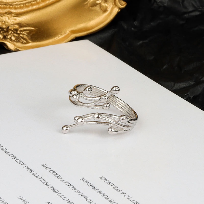 S925 sterling silver ring opening adjustable women's ring - Image 3