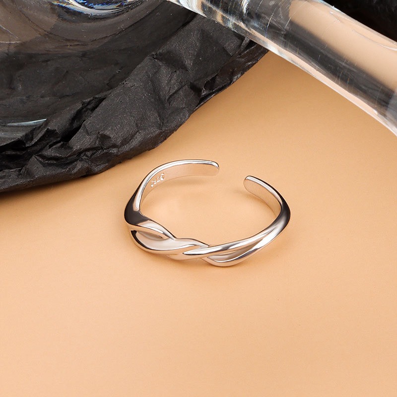 S925 sterling silver ring opening adjustable women's ring - Image 3