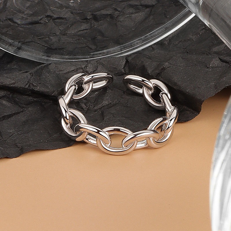 S925 sterling silver ring opening adjustable women's ring - Image 3