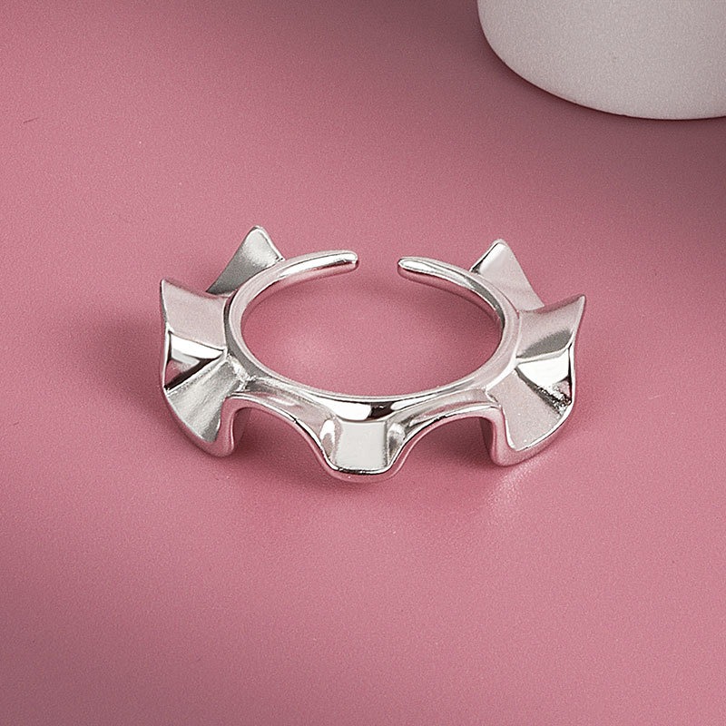 S925 sterling silver ring opening adjustable women's ring - Image 3