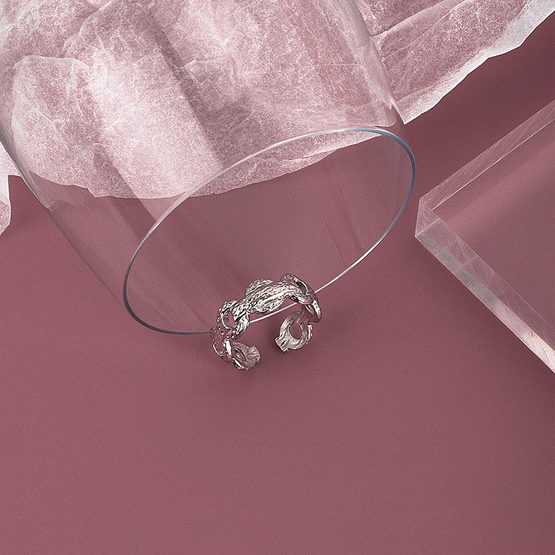 S925 sterling silver ring opening adjustable women's ring style - Image 3