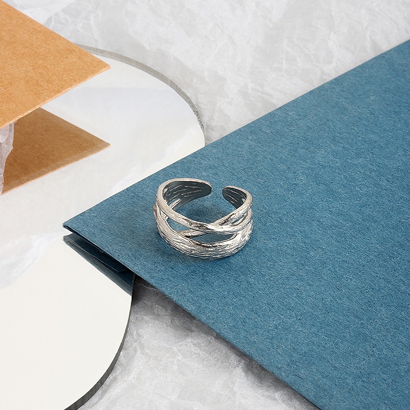 S925 sterling silver ring opening adjustable women's ring style - Image 3