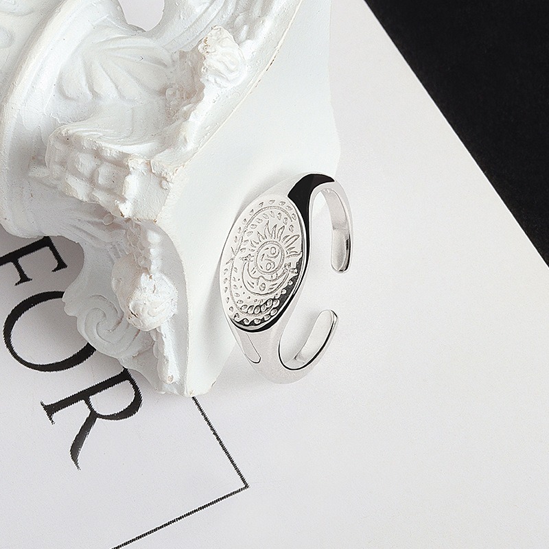 S925 sterling silver ring opening adjustable women's ring style - Image 3