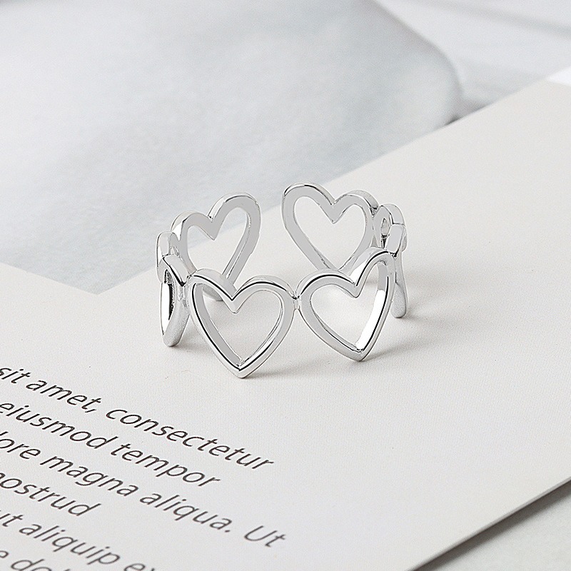 S925 sterling silver ring opening adjustable women's ring style - Image 3