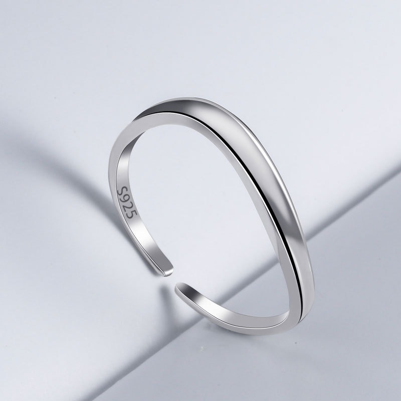 S925 sterling silver ring opening adjustable women's ring style - Image 4