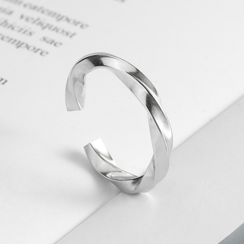 S925 sterling silver ring opening adjustable women's ring style - Image 3