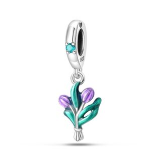 S925 sterling silver beaded tulip bracelet accessory