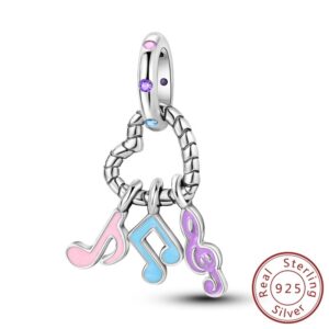 S925 sterling silver beaded note bracelet accessory