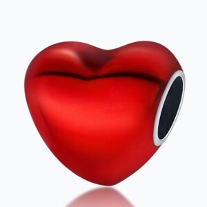 S925 sterling silver beaded red heart bracelet accessory