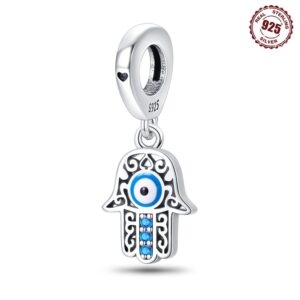 S925 Sterling Silver Beaded DIY Fatima Hand Bracelet Accessories