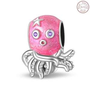 S925 Sterling Silver Beaded Octopus Bracelet Accessory