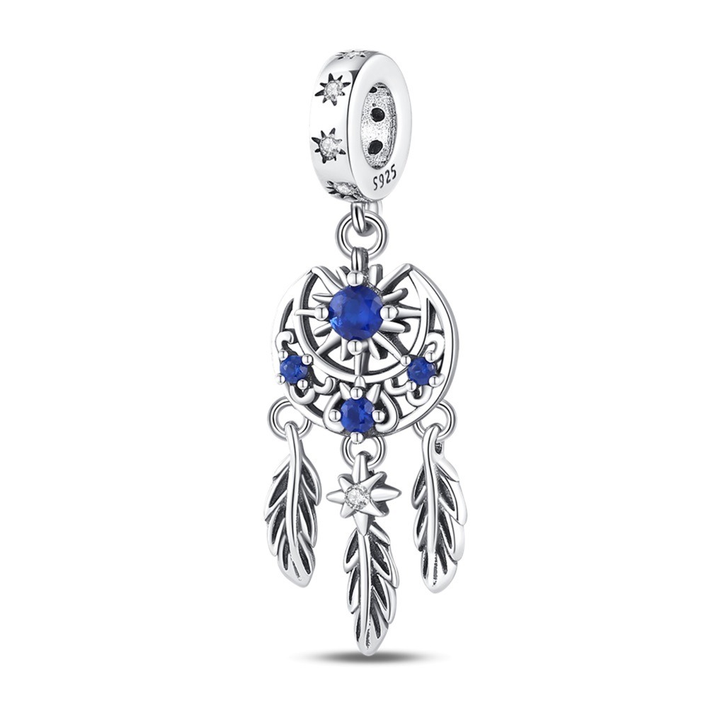 S925 sterling silver beaded dreamcatcher flower bracelet accessory