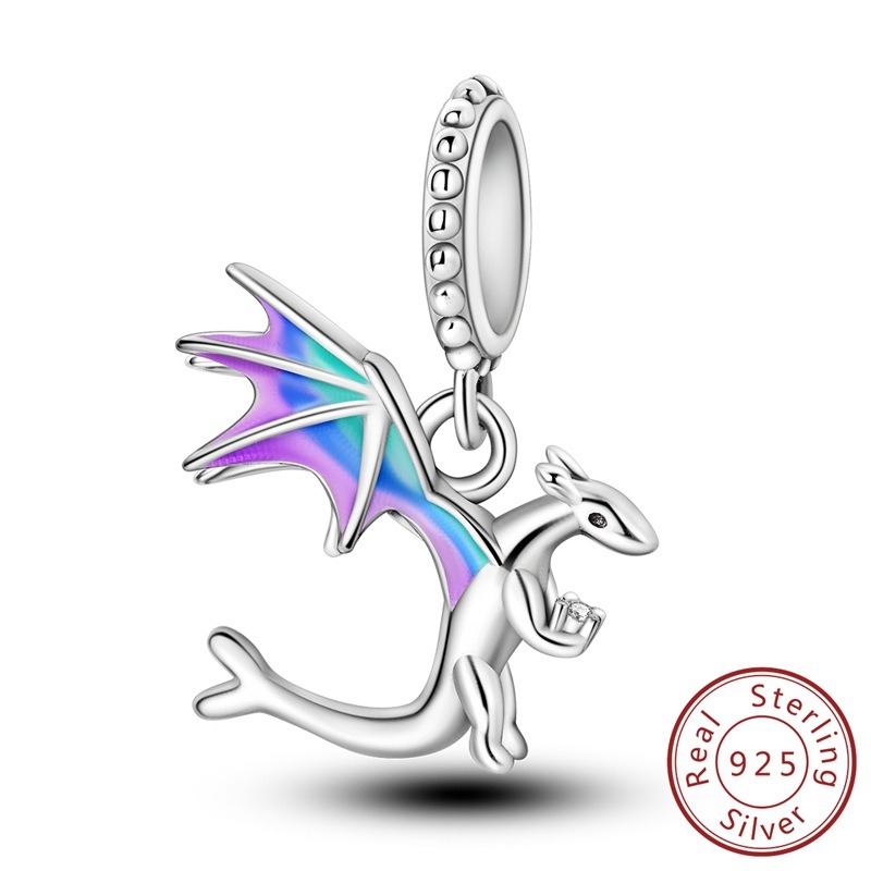 S925 sterling silver beaded dragon bracelet accessory