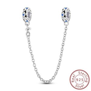 S925 sterling silver beaded star safety chain bracelet accessory